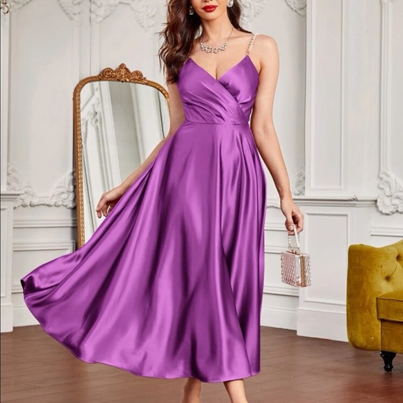 Boho dusty green ink pearls straps dress - Picture 2 of 10